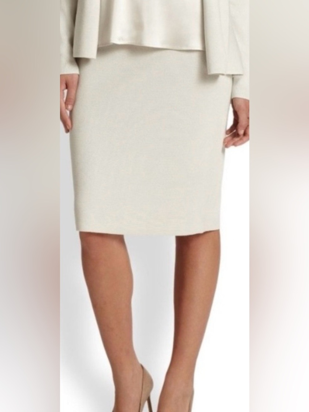 Eileen Fisher Silk Cotton Interlock Skirt - Small